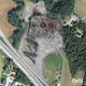 The Viksletta site: red circles show locations of the burial mounds, orange rectangles the longhouses, and the green eye-shaped object the ancient boat.